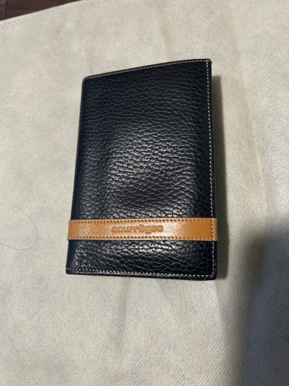 Courreges Black & Tan Leather Wallet ( UNISEX)